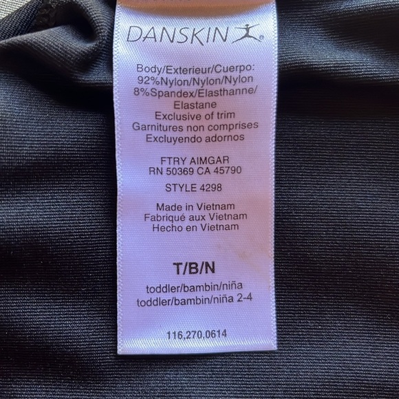 Danskin Toddler Girl's Nylon Camisole Leotard Age 2-4 - Picture 4 of 4